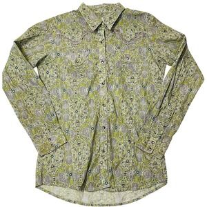 WRANGLER Rock 47 womens pearl snap shirt western 100 cotton button print retro M